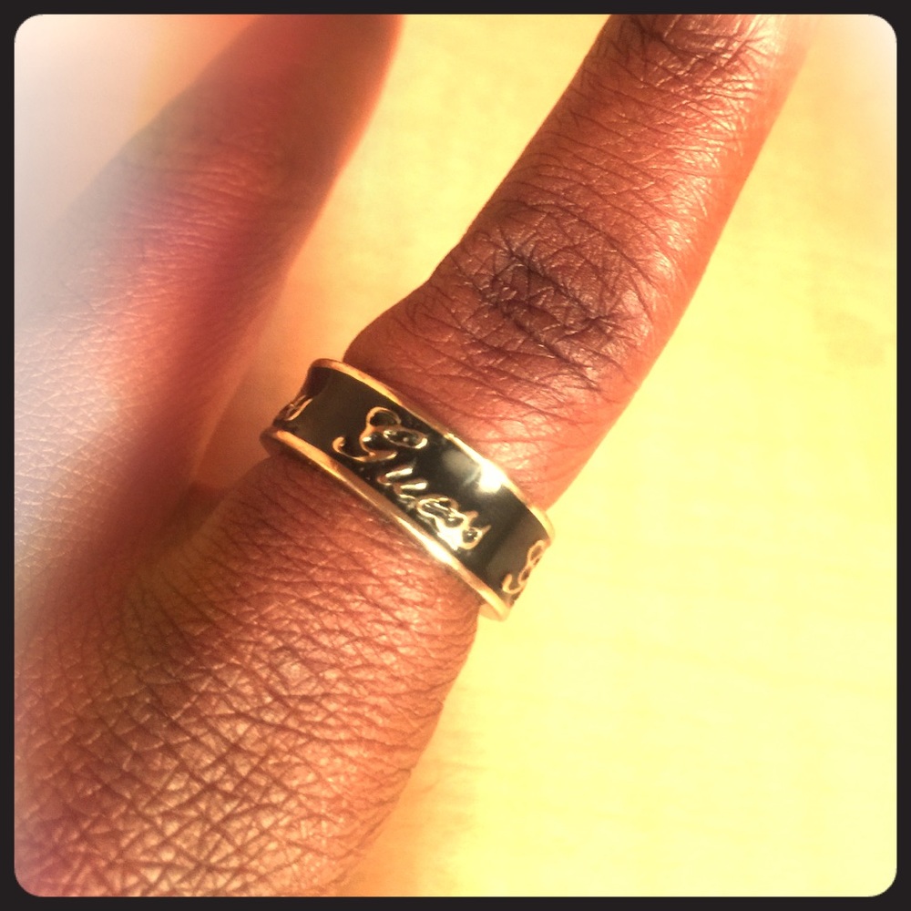 ❣️BOGO Black & Gold Guess ring, size 8